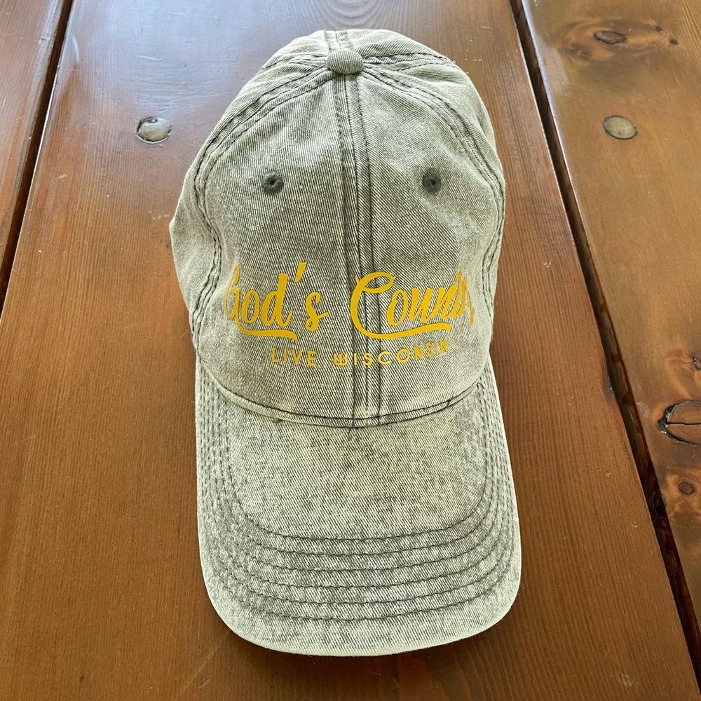 Richardson 382 Washed Denim Style Trucker Hat “God’s Country - Live Wisconsin”